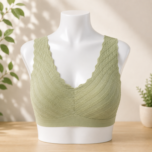 Olive Glow Comfort Bra for Women front Olive Glow Comfort Bra for Women