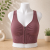 Rose Taupe Performance Front-Zip Bra for Women