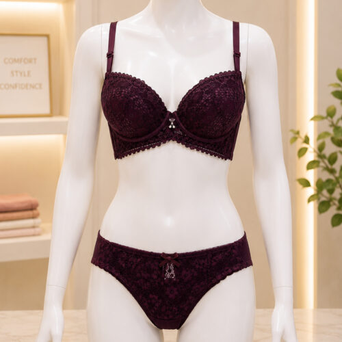 Velvet Kiss Lace Lingerie Set for Women